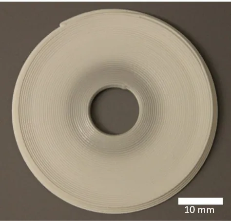 Printed dielectric substrate where the dielectric constant of the structure transitions from 2.2 to 24.5 in a radial pattern