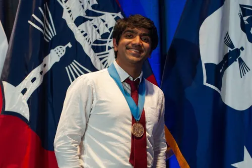 Vishnu Jayaprakash SM '19, PhD '22 was named the first-place winner in the graduate category of the Collegiate Inventors Competition, hosted by the National Inventors Hall of Fame. He won for his invention AgZen-Cloak, which allows pesticide to stick to crops. 